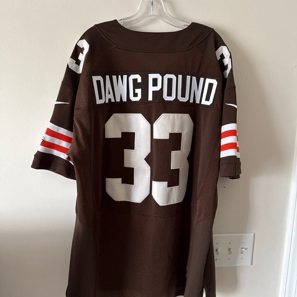 MEN’S NIKE CLEVELAND BROWNS AUTHENTIC DAWG POUND #33 JERSEY SZ 52 - NWOT - Picture 6 of 6